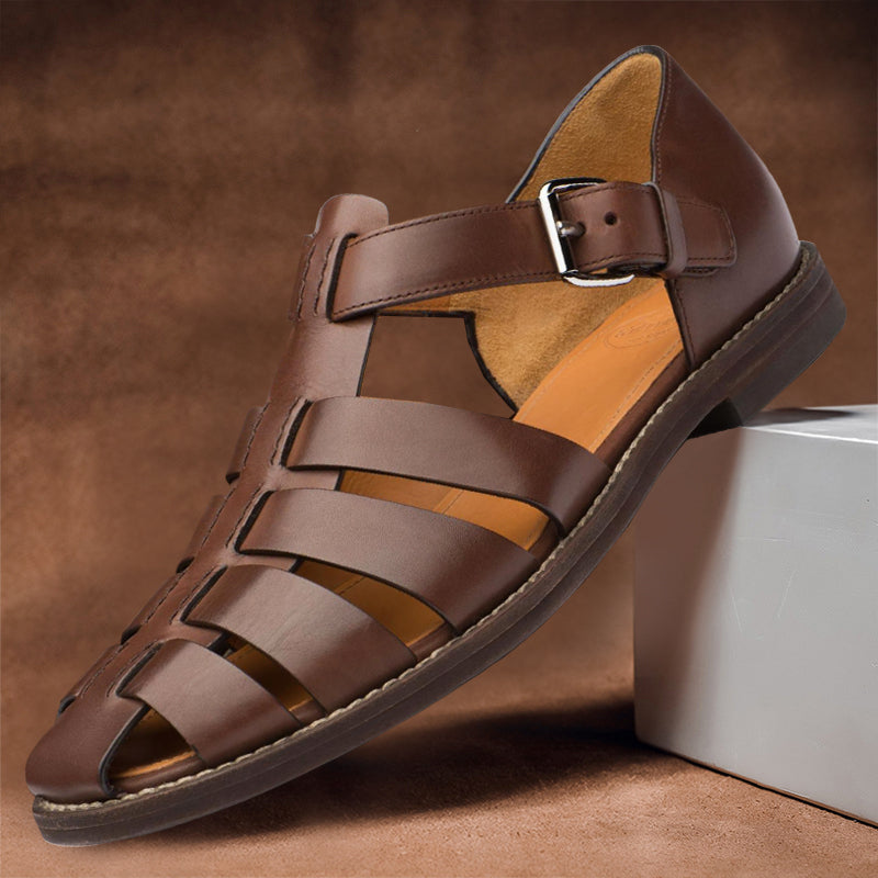 Herrsandaler för sommar, slip-on, konstläder PU, gummisula