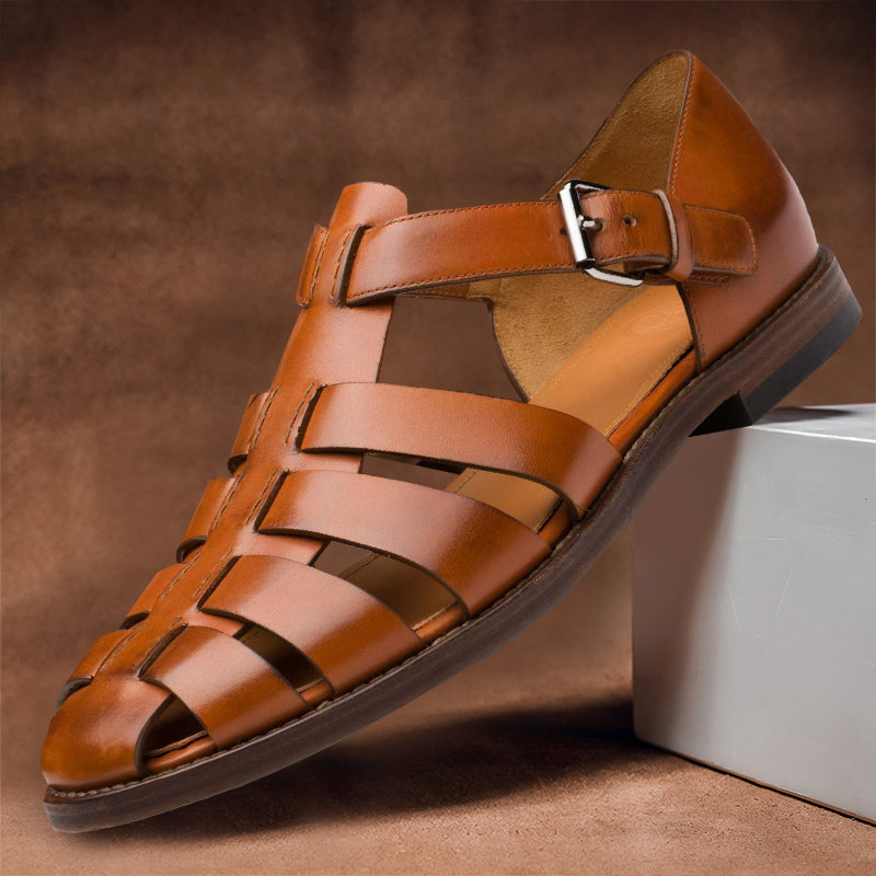 Herrsandaler för sommar, slip-on, konstläder PU, gummisula