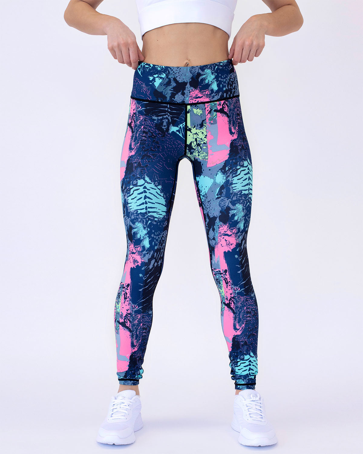 Kvinnors Leggings Abstrakt Mönster Fukttransporterande Stretch Passform