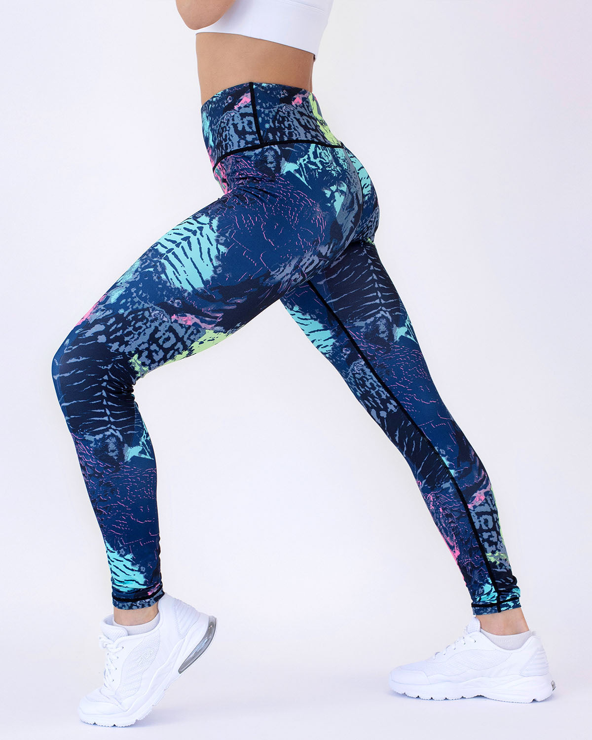 Kvinnors Leggings Abstrakt Mönster Fukttransporterande Stretch Passform
