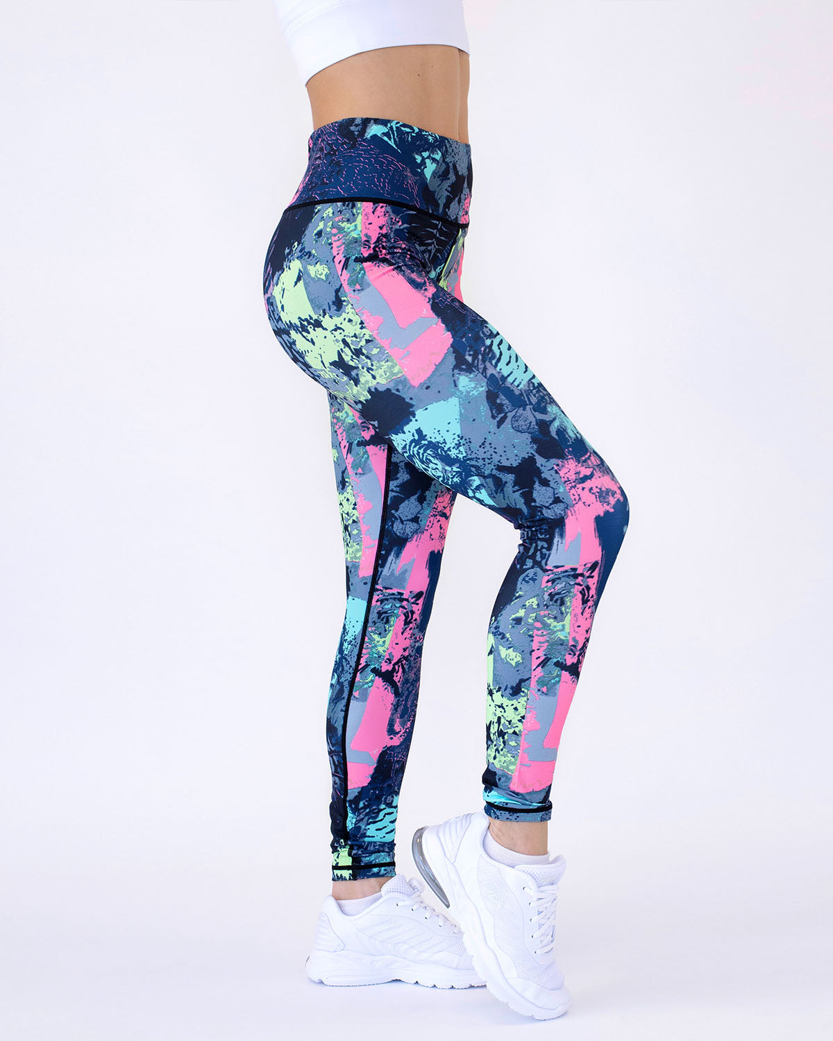 Kvinnors Leggings Abstrakt Mönster Fukttransporterande Stretch Passform