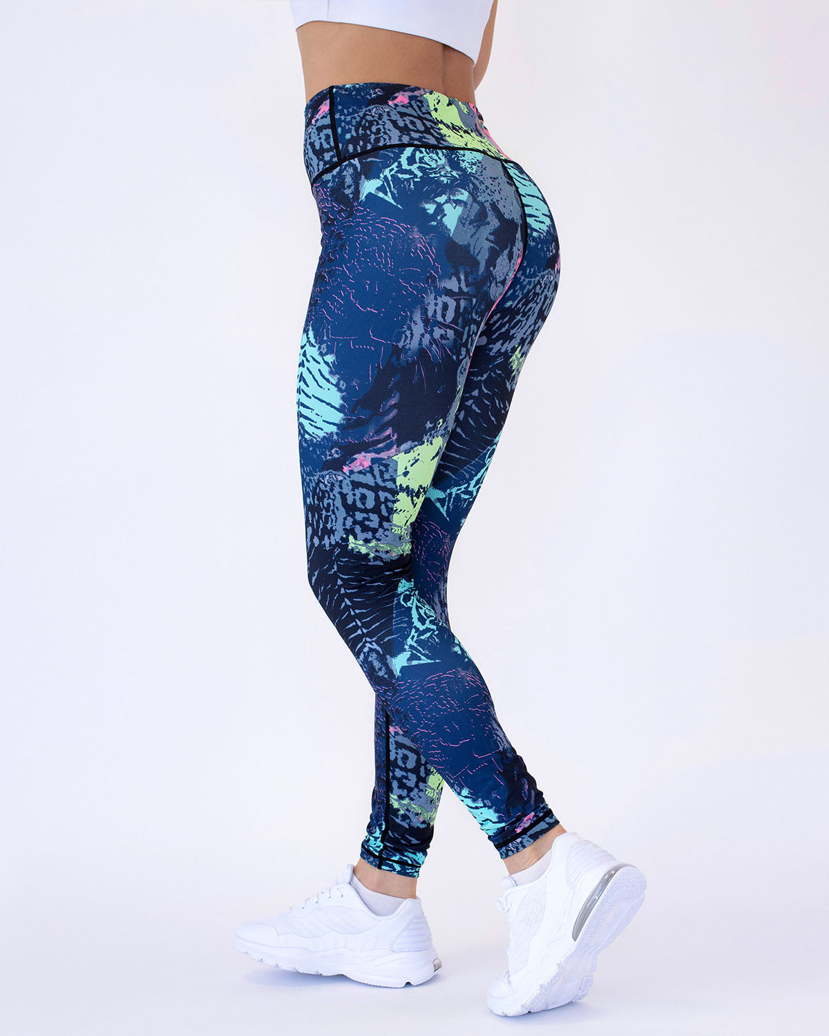Kvinnors Leggings Abstrakt Mönster Fukttransporterande Stretch Passform