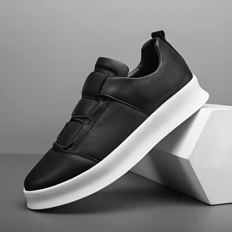 Herrskor I Läder Med Snörning, Casual Stil