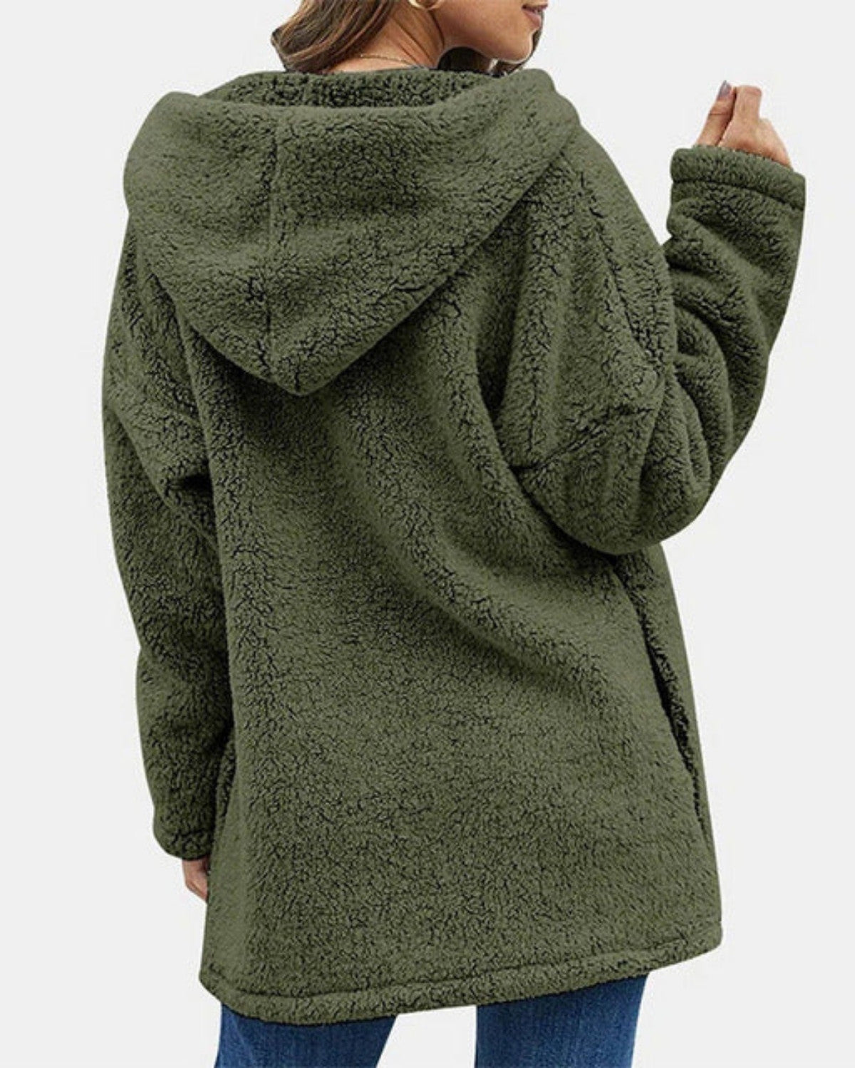 Dam Vinterrock Med Huva Och Fickor