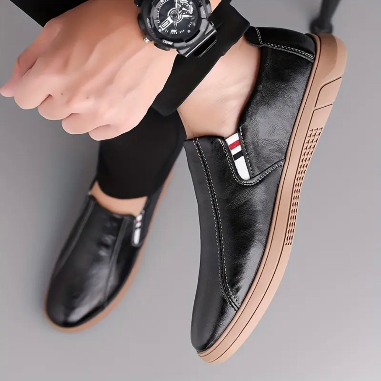 Loafers för Herr Slip-On med Vadderad Innersula och Flexibel Sula