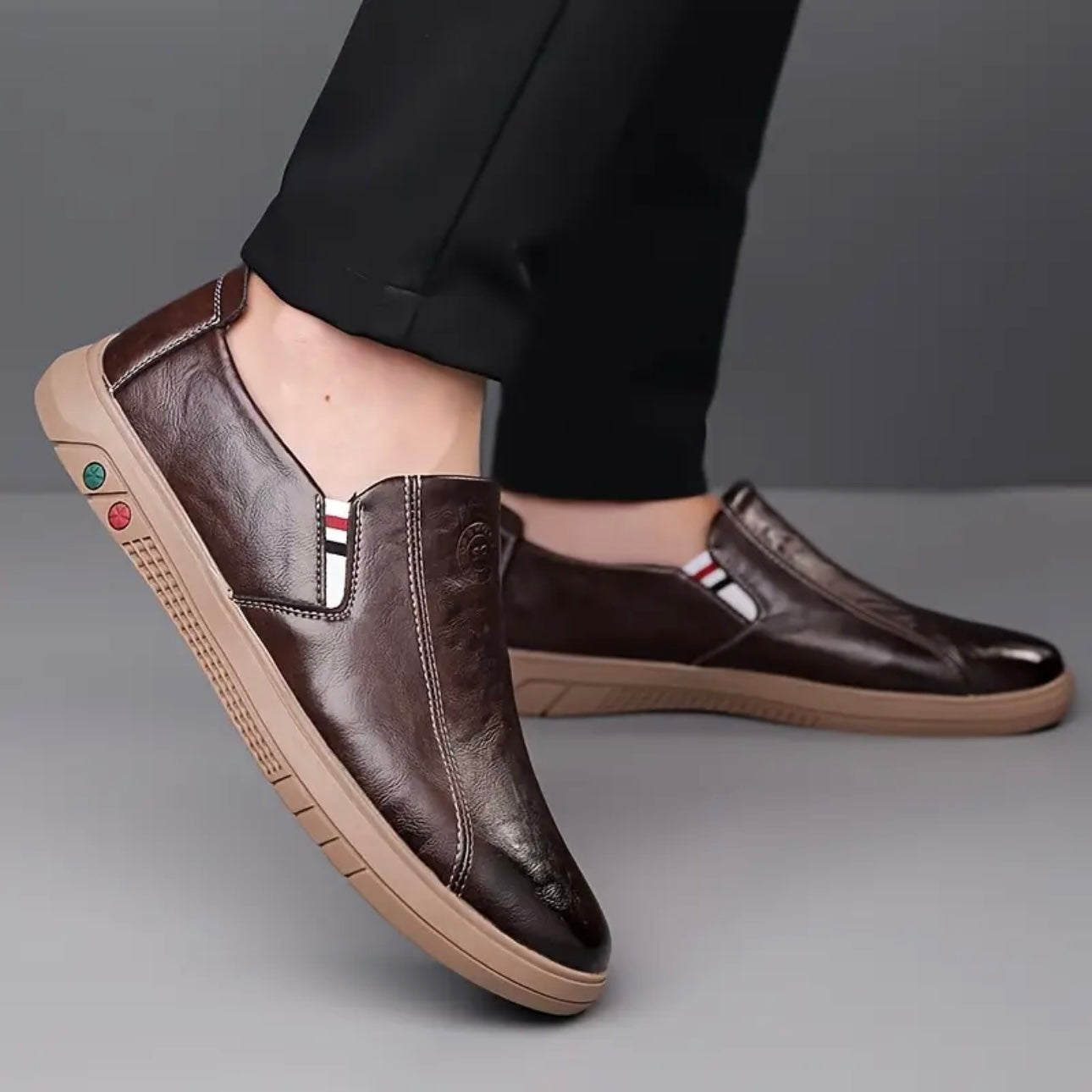 Loafers för Herr Slip-On med Vadderad Innersula och Flexibel Sula