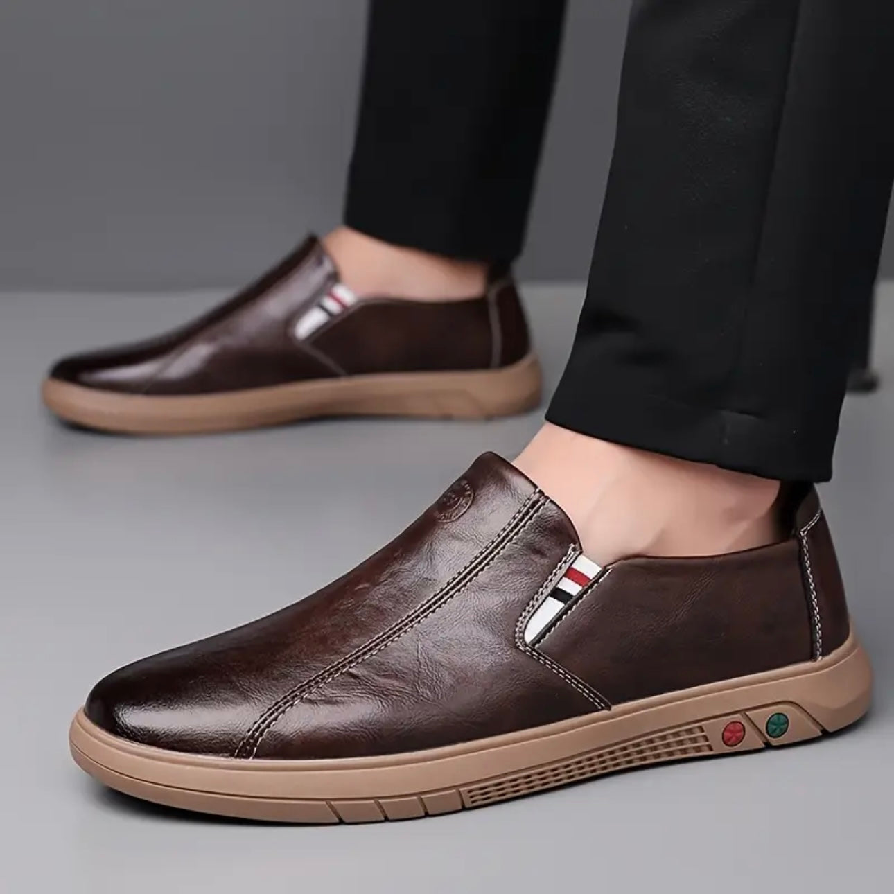 Loafers för Herr Slip-On med Vadderad Innersula och Flexibel Sula