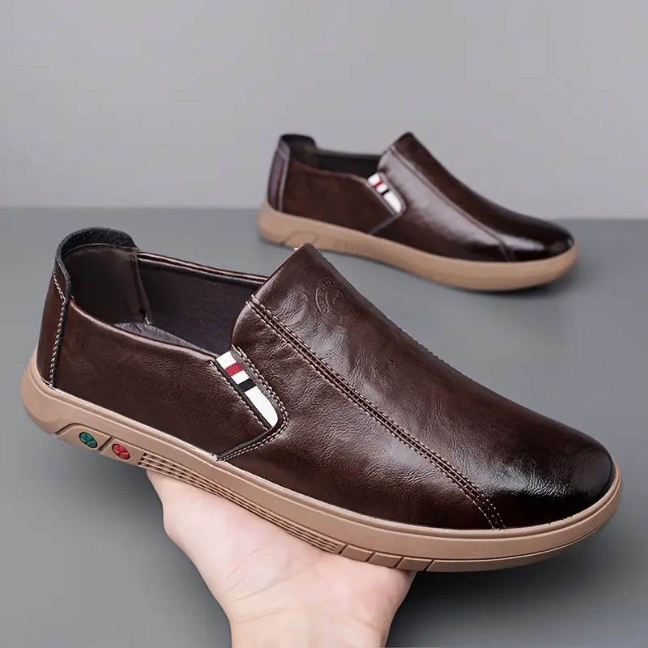 Loafers för Herr Slip-On med Vadderad Innersula och Flexibel Sula