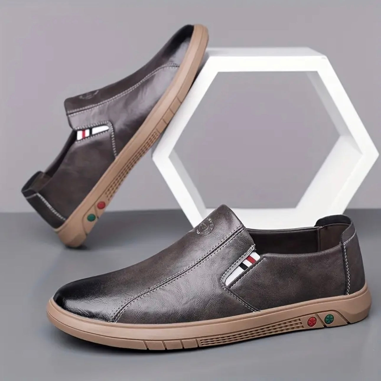 Loafers för Herr Slip-On med Vadderad Innersula och Flexibel Sula