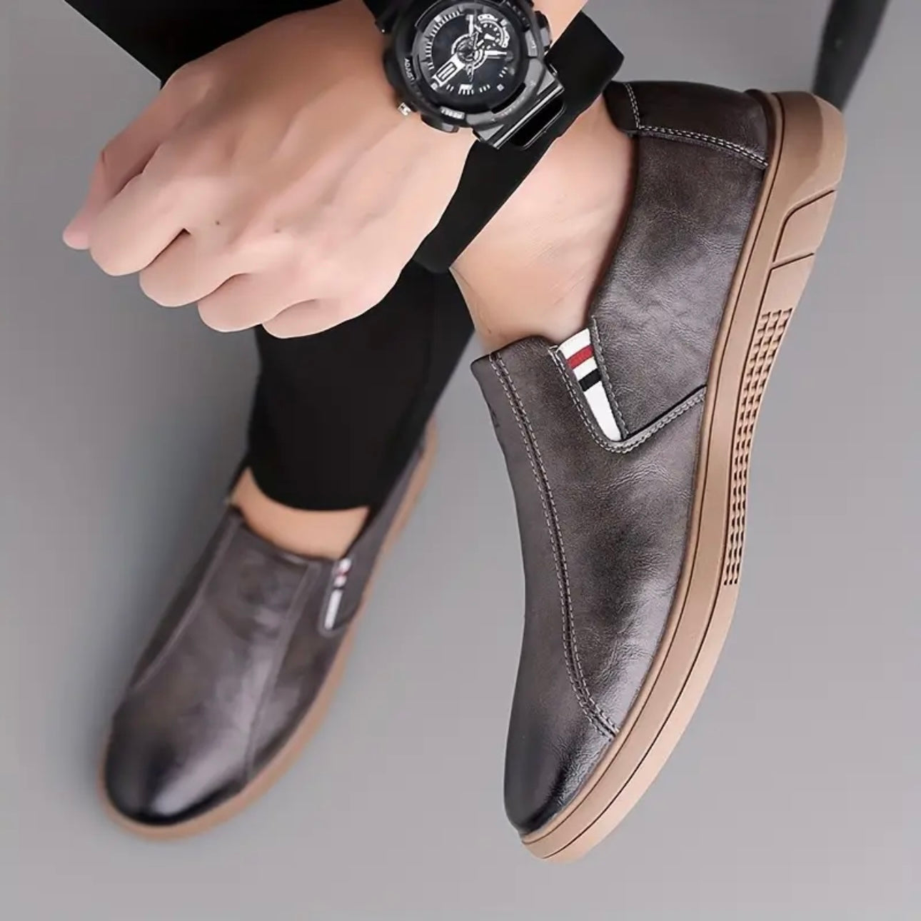 Loafers för Herr Slip-On med Vadderad Innersula och Flexibel Sula