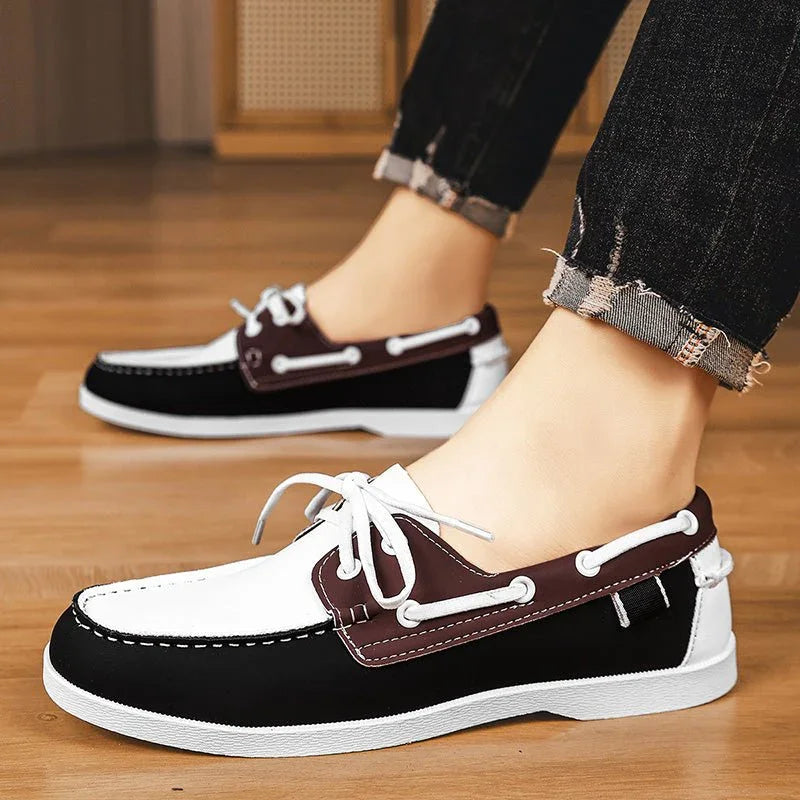 Loafers För Herr Med Eco-Överdel, Slip-On, Kontrastsöm Och Lätt Sula