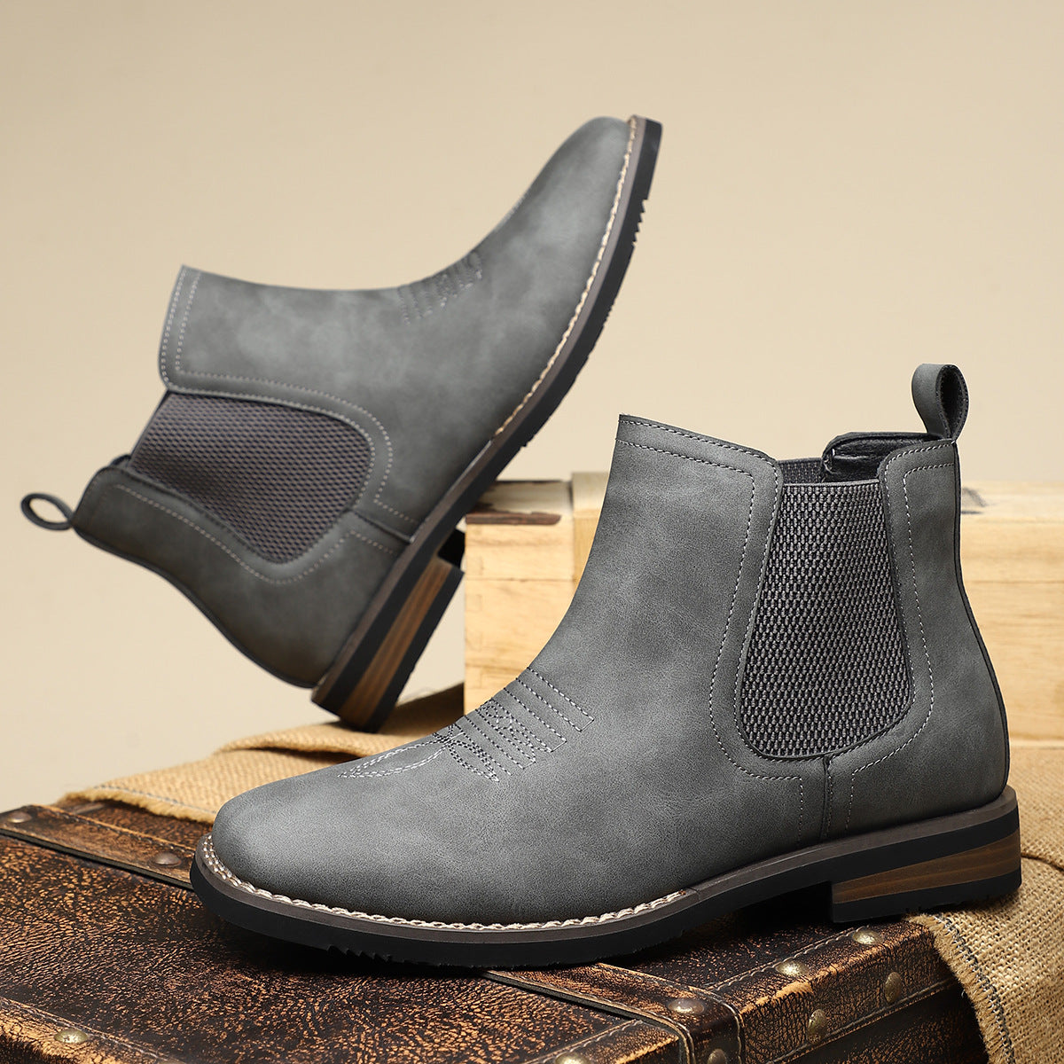 Chelsea Boots För Herr Med Slip-On Design Och Halksäker Sula