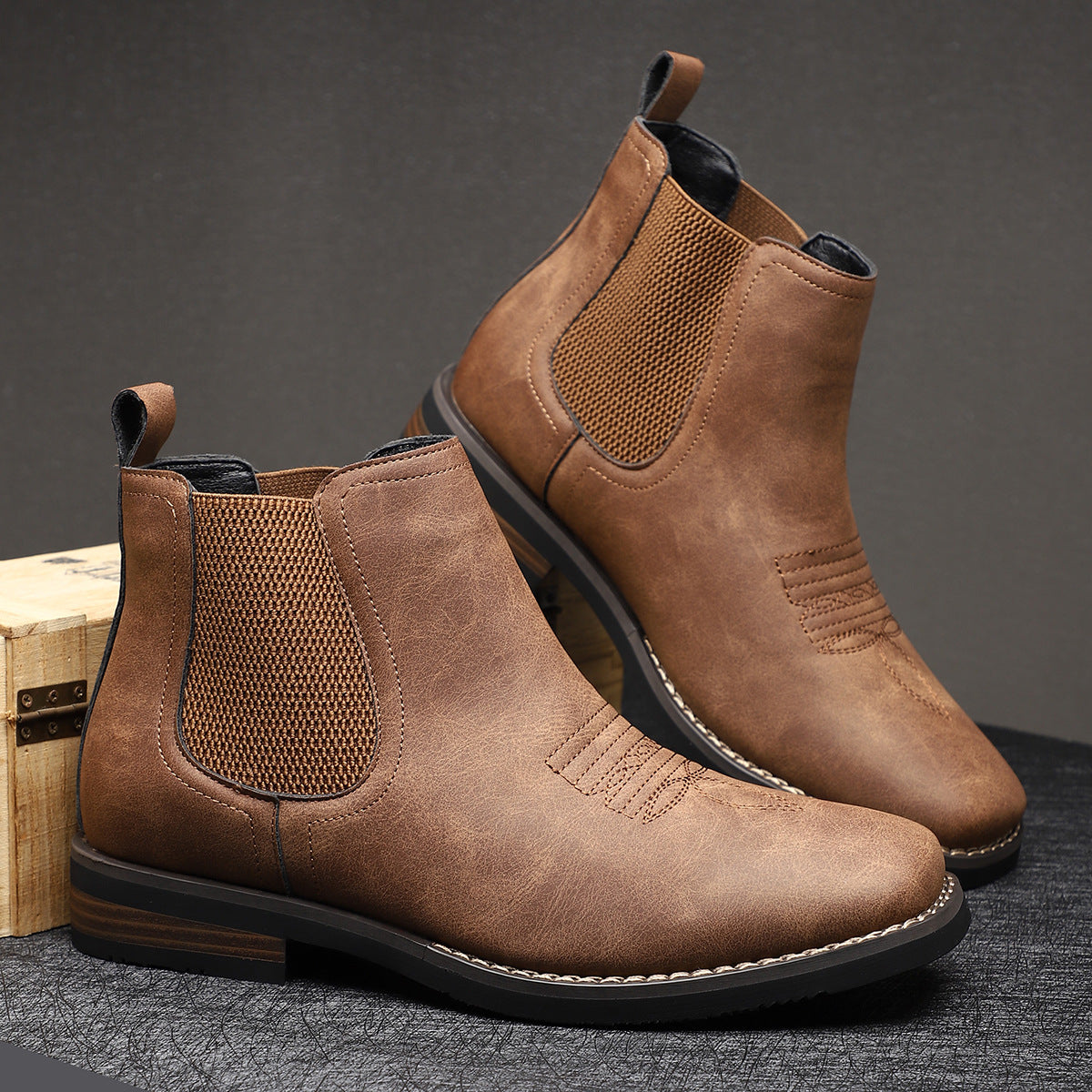 Chelsea Boots För Herr Med Slip-On Design Och Halksäker Sula