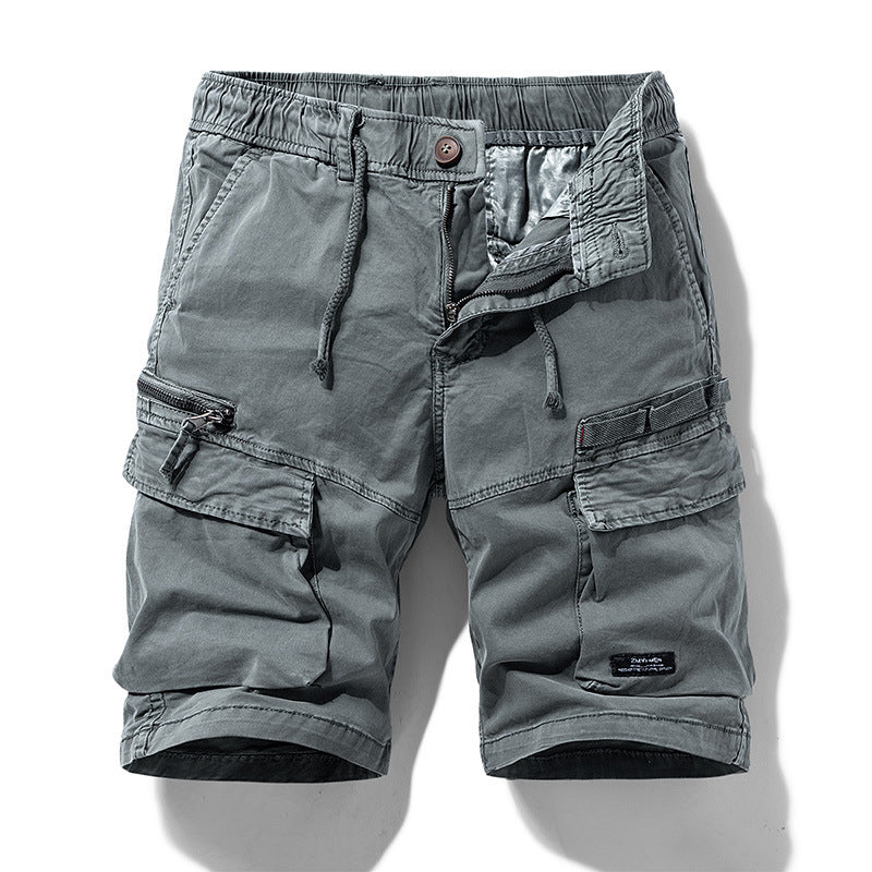 Herrshorts med Dragsko i Midjan och Flera Fickor