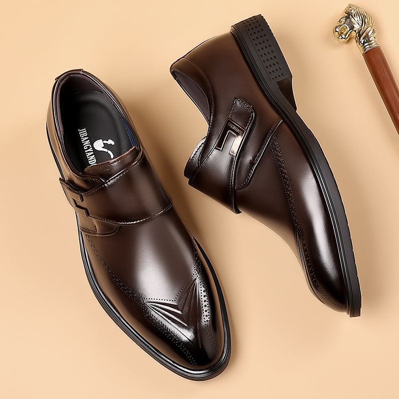 Oxford Slip-On-Skor För Män Med Spänne Och Perforerad Tå