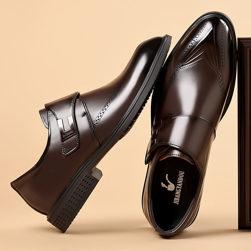 Oxford Slip-On-Skor För Män Med Spänne Och Perforerad Tå