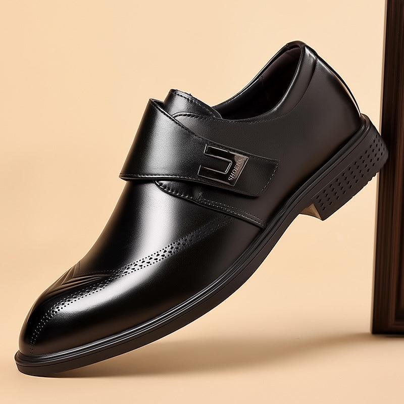 Oxford Slip-On-Skor För Män Med Spänne Och Perforerad Tå