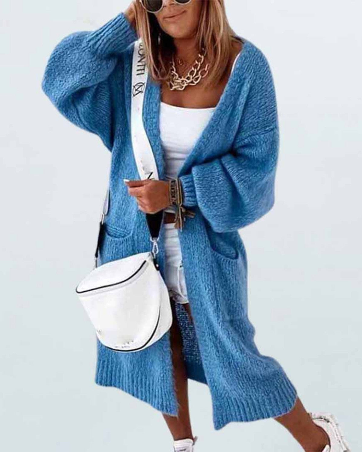 Dam Oversized Kofta Med Mjukt Tyg