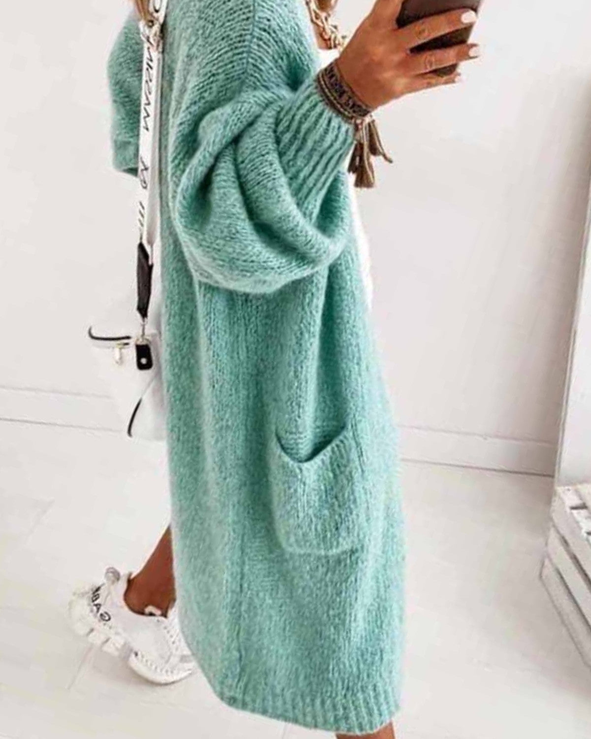 Dam Oversized Kofta Med Mjukt Tyg