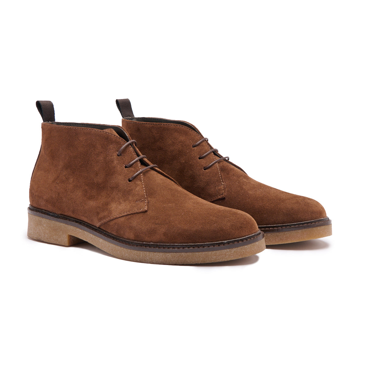 Herrankelboots med Mockafinish och halkfri Gummisula