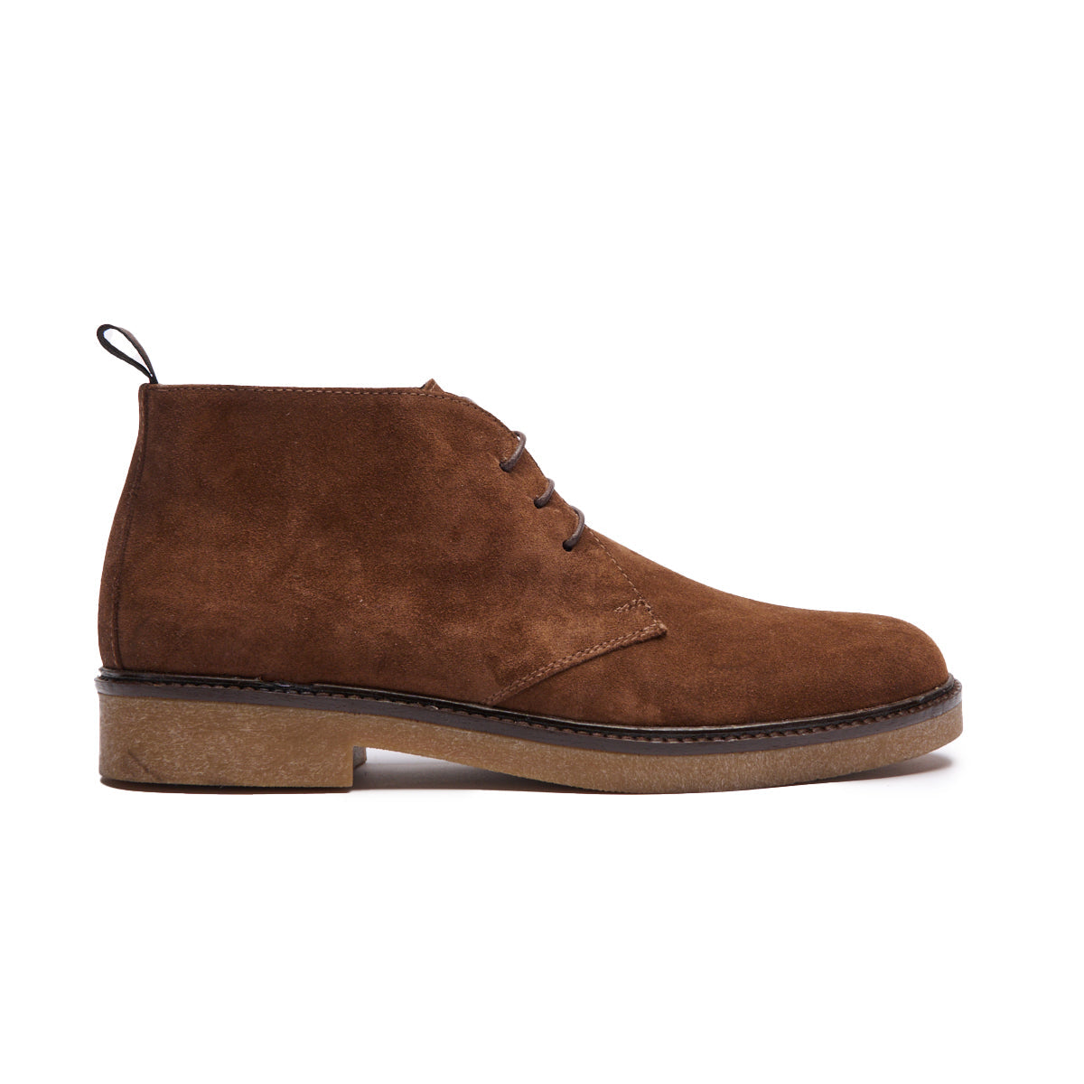 Herrankelboots med Mockafinish och halkfri Gummisula