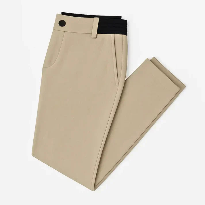 Herr Stretchbyxor Med Elastisk Midja och Slim Modern Passform