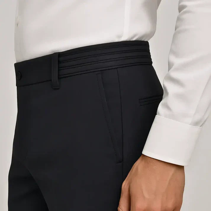 Herr Stretchbyxor Med Elastisk Midja och Slim Modern Passform