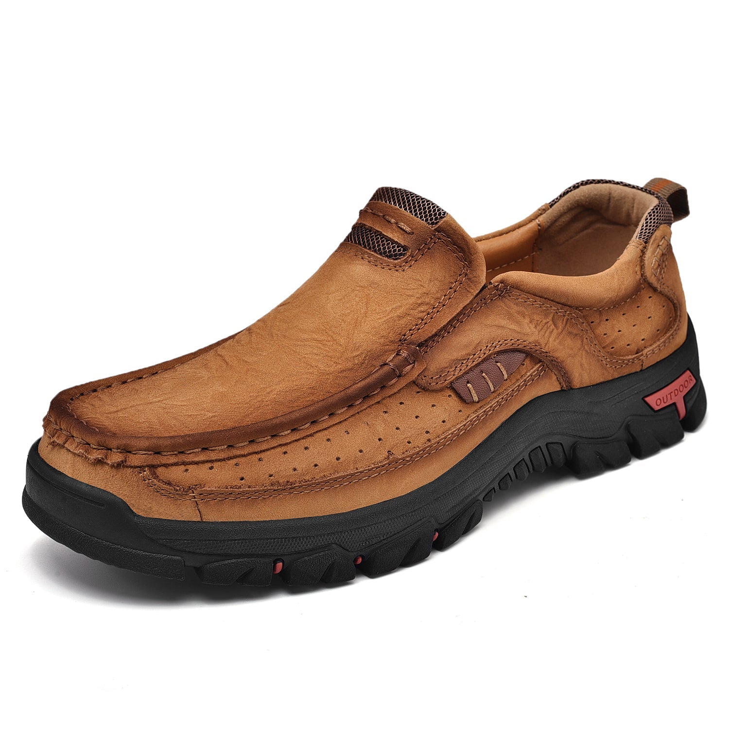 Ortopediska Slip-On-Promenadskor För Män, Stöd För Hålfoten Och Halkfri Sula – Läderlook