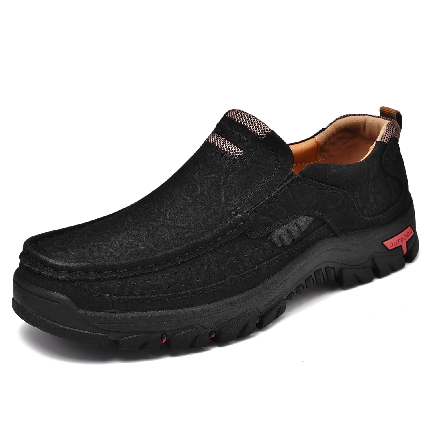 Ortopediska Slip-On-Promenadskor För Män, Stöd För Hålfoten Och Halkfri Sula – Läderlook