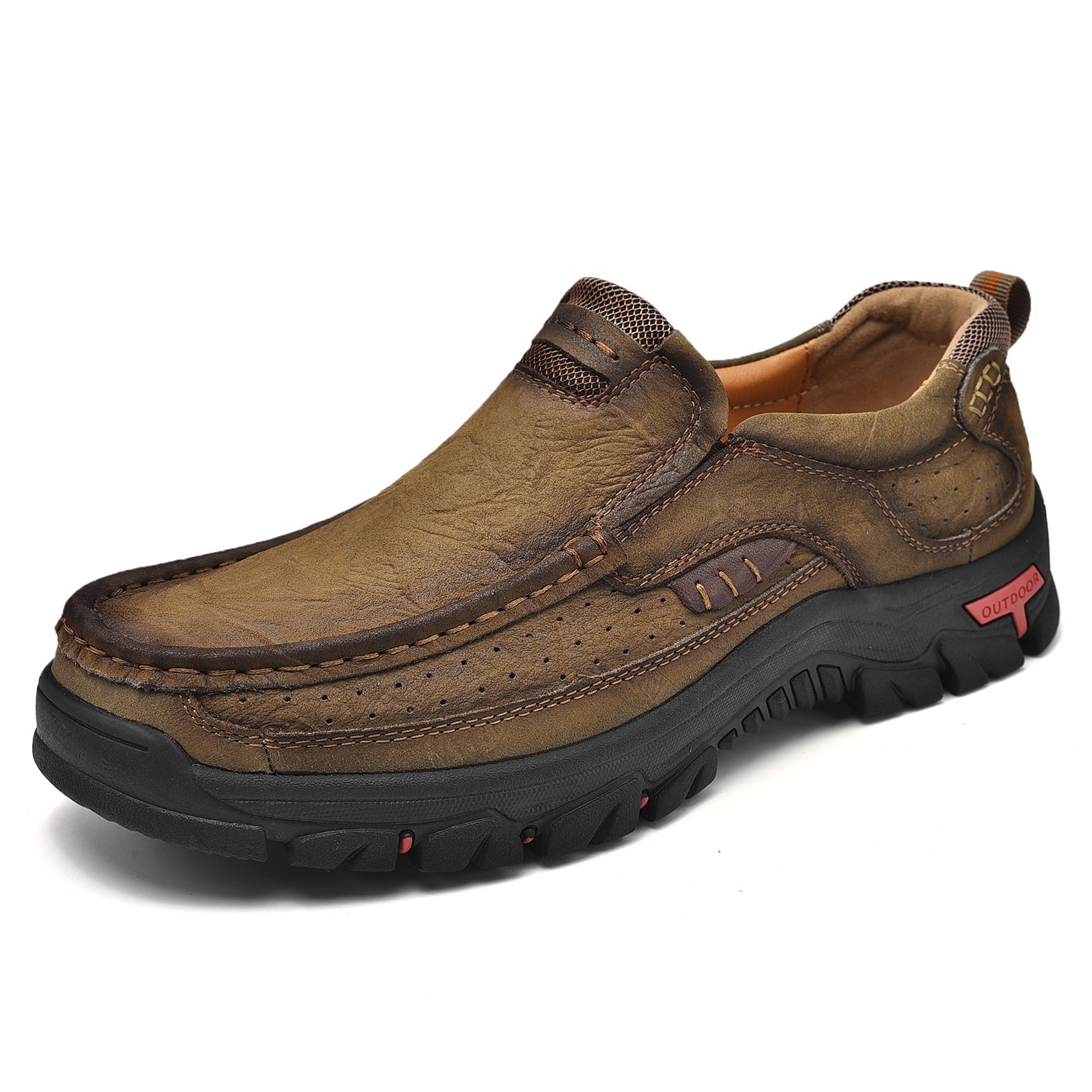 Ortopediska Slip-On-Promenadskor För Män, Stöd För Hålfoten Och Halkfri Sula – Läderlook