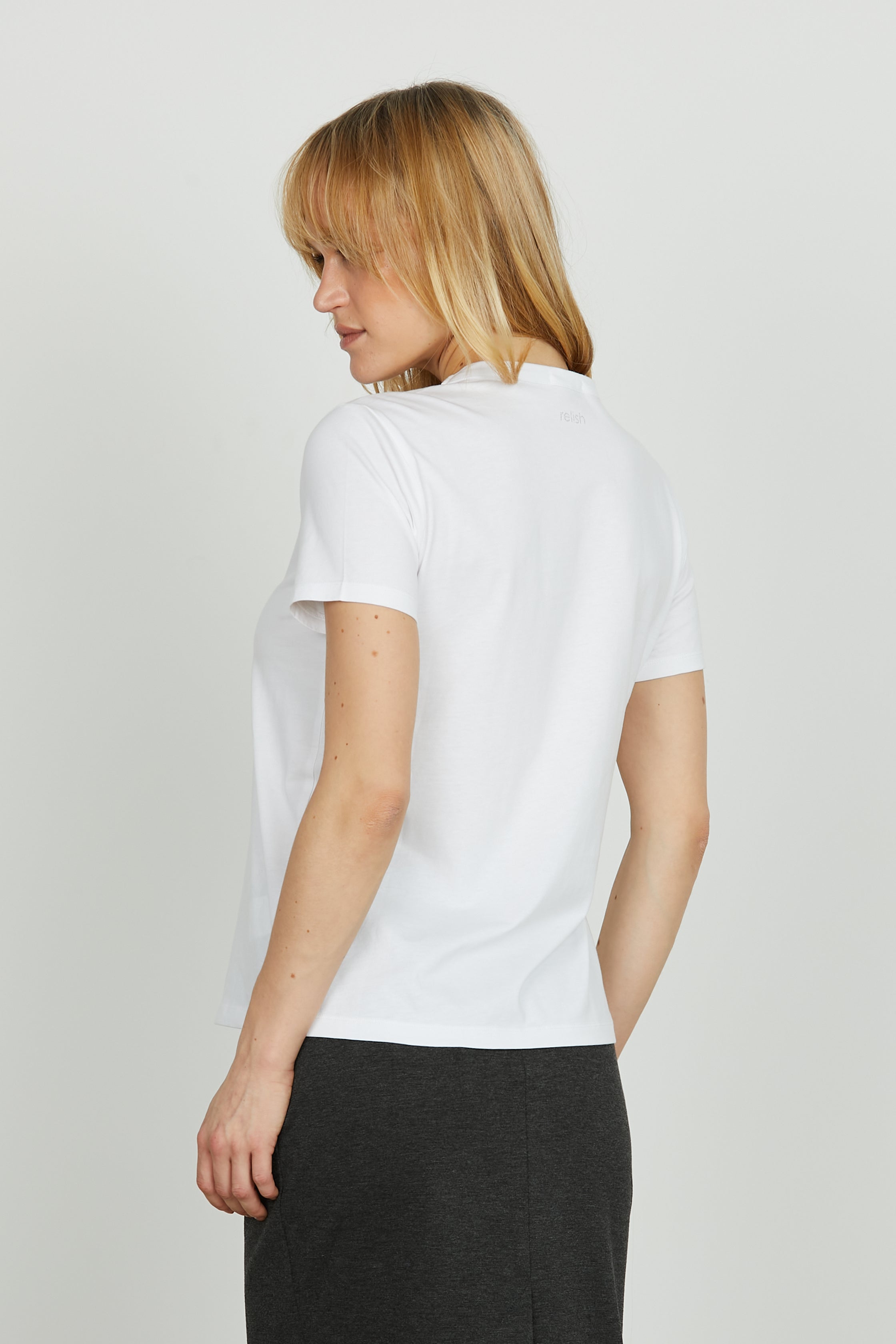 Höst-T-Shirt Med Kort äRm Och Strass-Ringning För Kvinnor