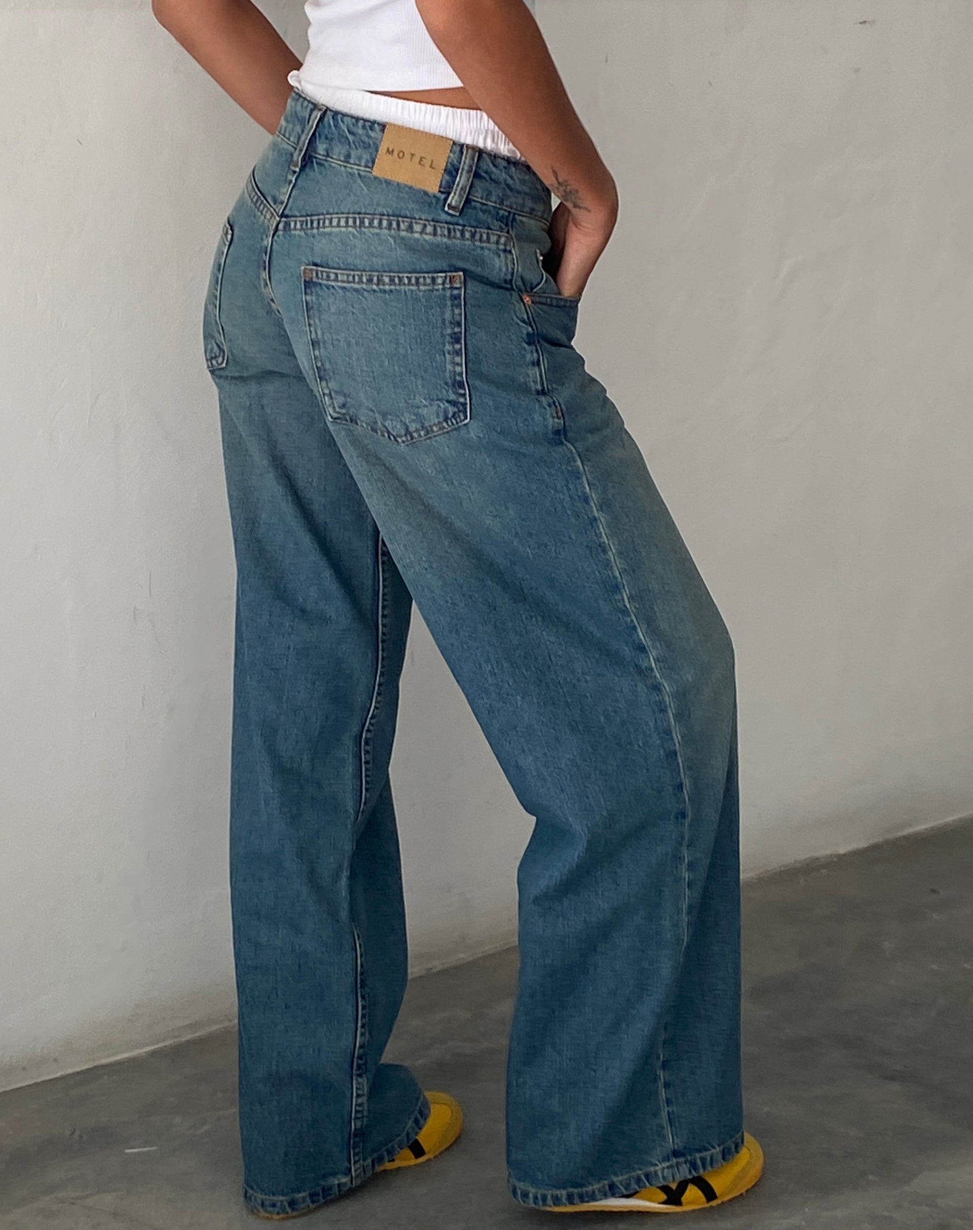 Kvinnor Jeans Extra Vida Låg Midja Vintage Tvätt