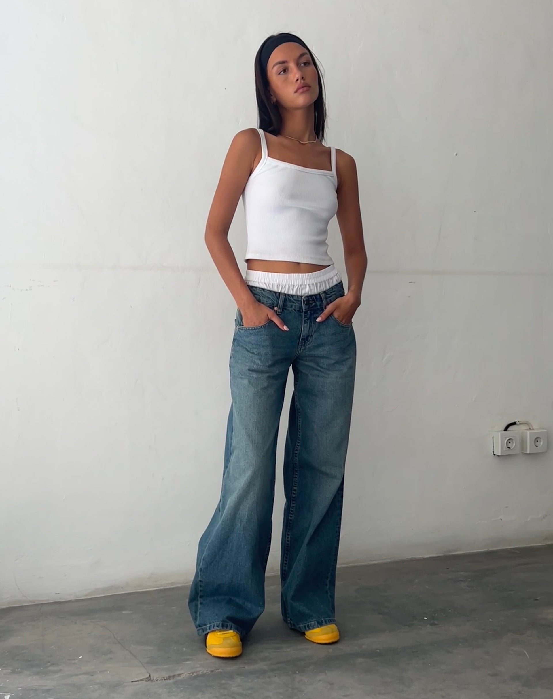 Kvinnor Jeans Extra Vida Låg Midja Vintage Tvätt