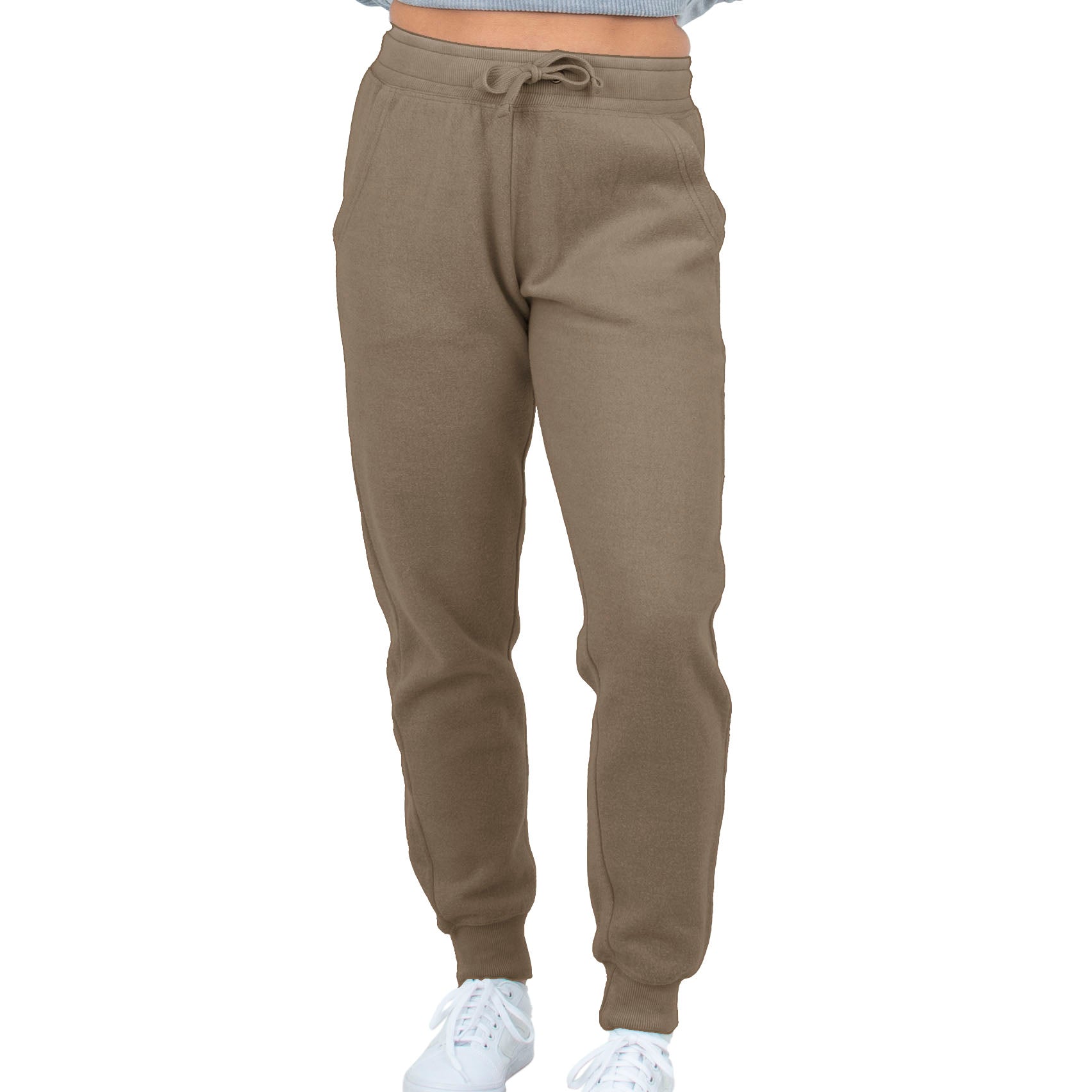 Kvinnors Joggingbyxa med Elastisk Midja och Ribbad Mudd