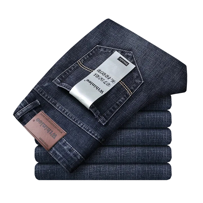 Herr Jeans Rak Ben Midjehöjd Förstärkta Söm