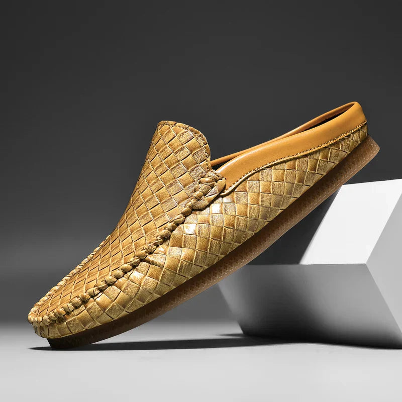 Herr Slip On Läder Slides Vadderad Fotbädd