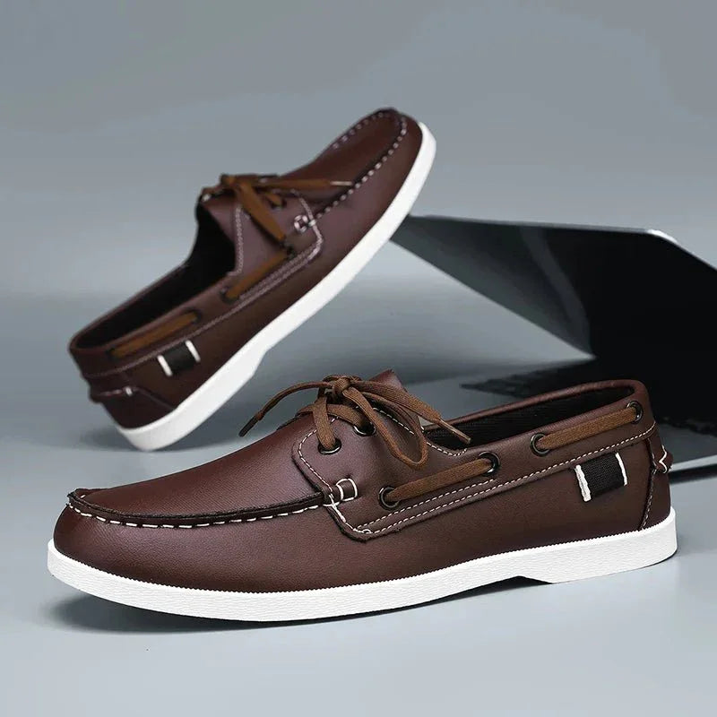 Loafers För Herr Med Eco-Överdel, Slip-On, Kontrastsöm Och Lätt Sula