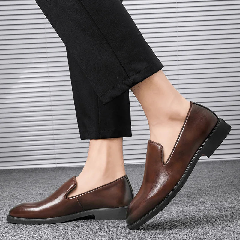 Herrloafers I Konstläder Med Vadderad Innersula Och Slätt Foder