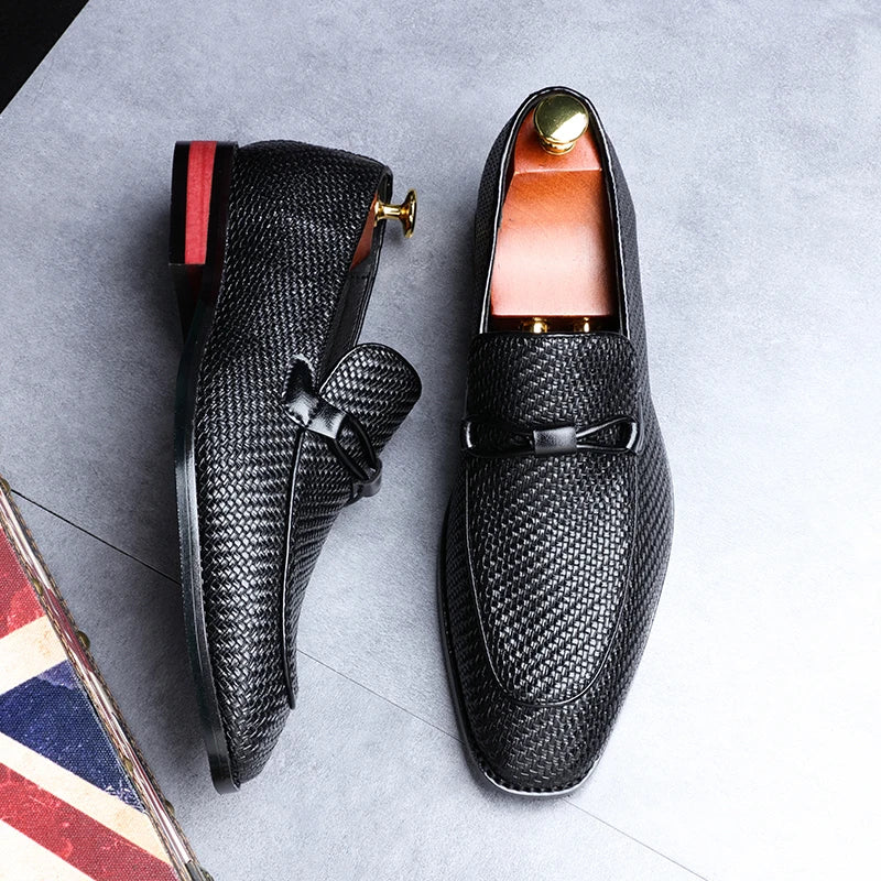 Herrloafers I Läder Med Spetsdetaljer I Oxford-Modell