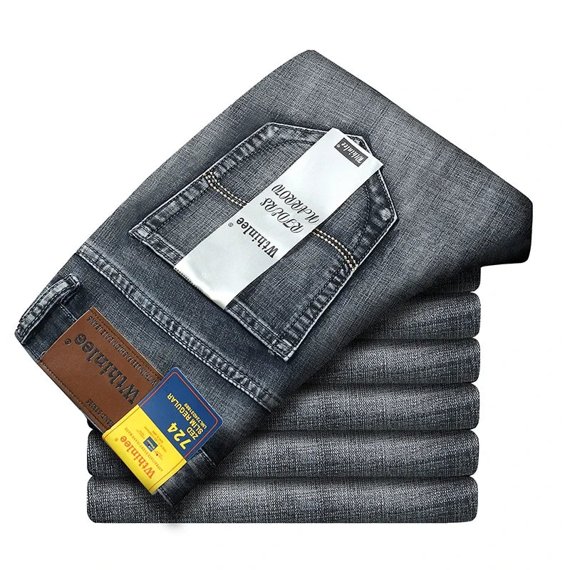 Herr Jeans Rak Ben Midjehöjd Förstärkta Söm