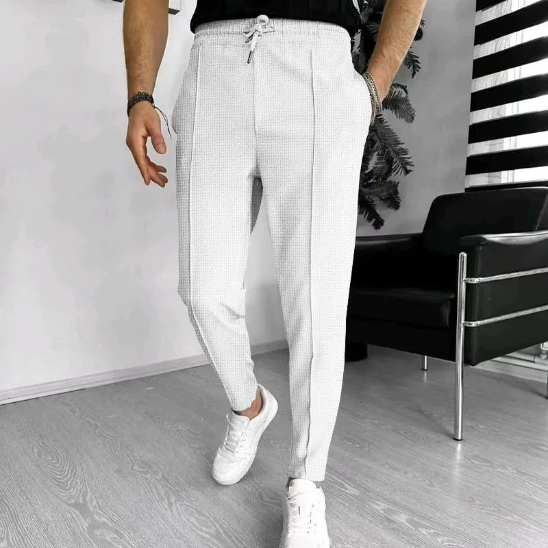 Herr Joggingbyxor Slim Fit Taperad Ben Dragsko i Midjan