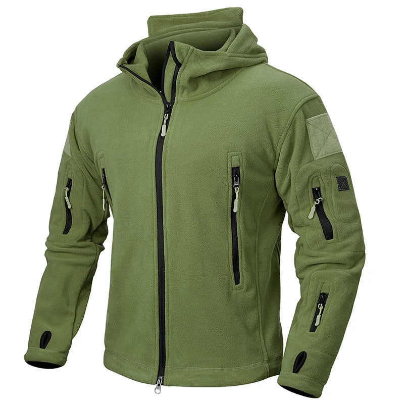 Män Vinter Fleece Jacka Med Taktisk Design