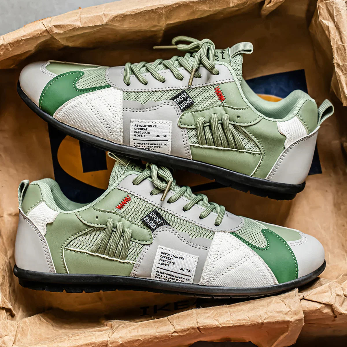 Herr Mesh Sneakers med Flerpanelsdesign och Snörstängning