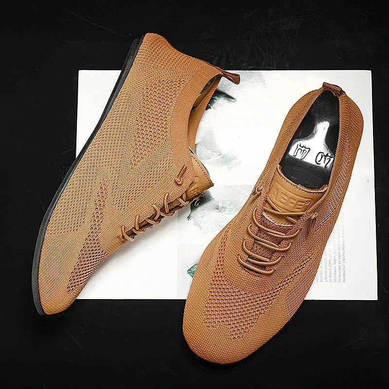 Herr Andningsbara Mesh Sneakers Snörning Lätta Casual Skor
