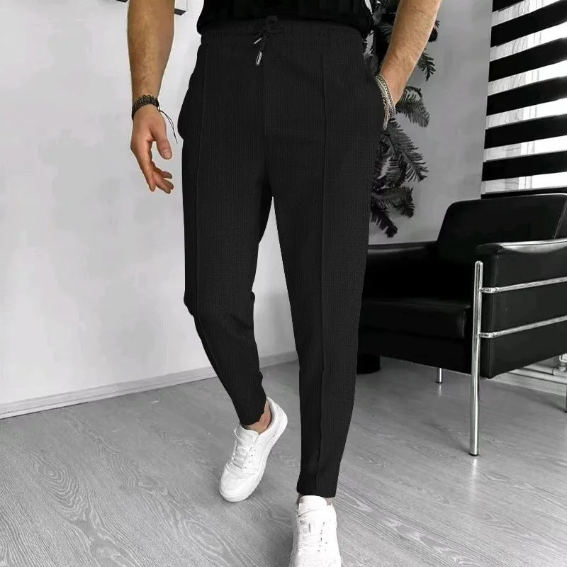 Herr Joggingbyxor Slim Fit Taperad Ben Dragsko i Midjan