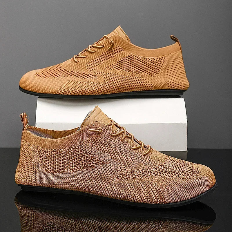 Herr Andningsbara Mesh Sneakers Snörning Lätta Casual Skor