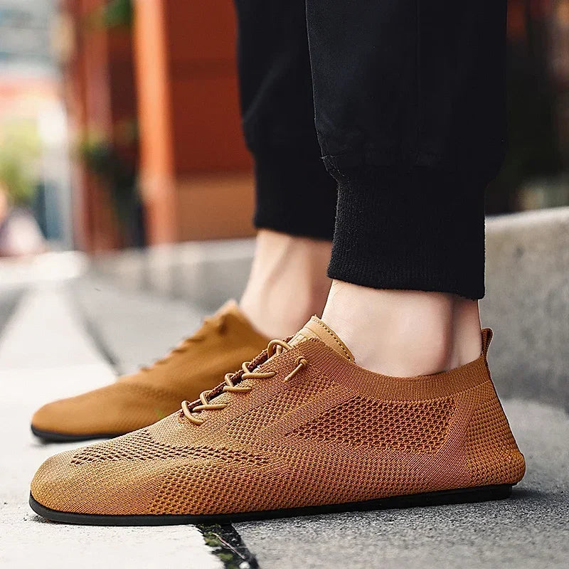 Herr Andningsbara Mesh Sneakers Snörning Lätta Casual Skor