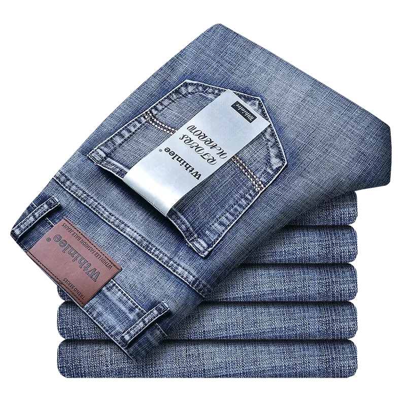 Herr Jeans Rak Ben Midjehöjd Förstärkta Söm