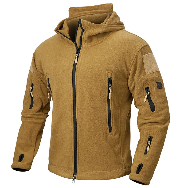 Män Vinter Fleece Jacka Med Taktisk Design