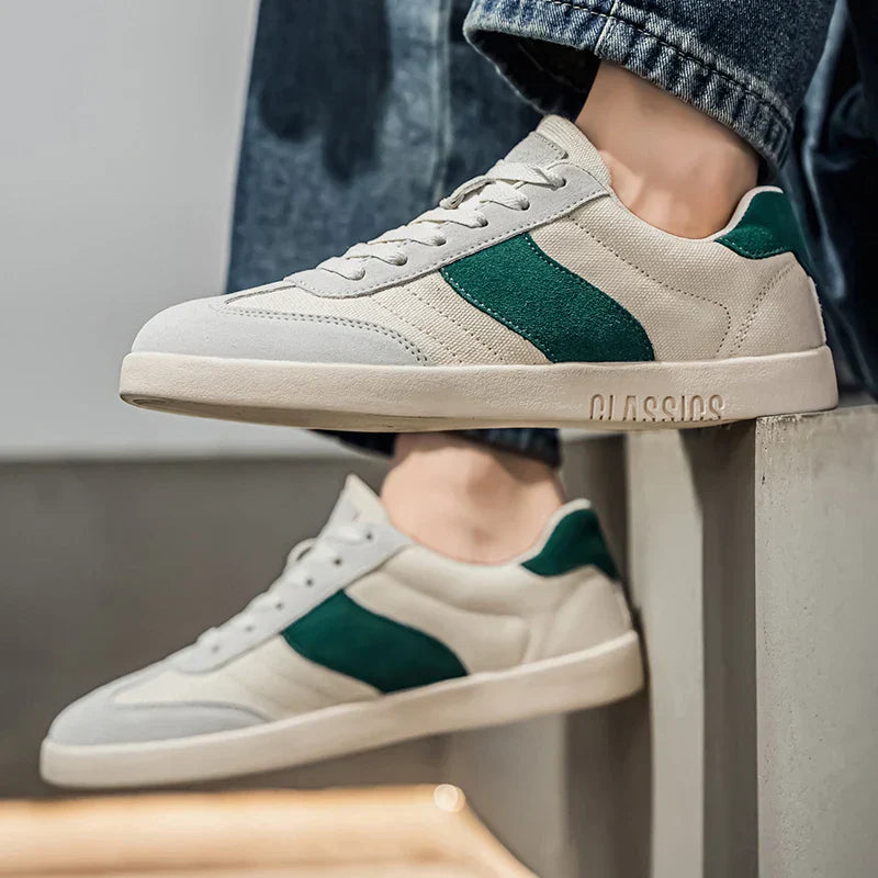 Herrsneakers Canvas-Ovandel Med Sidorand Och Eva-Sula